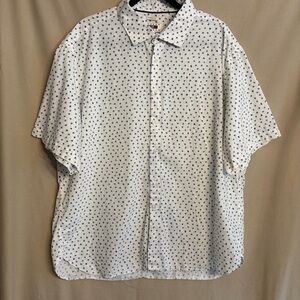 Joseph Abboud Modern Fit XXL Button-Down Short -Sleeved Shirt Linen/Cotton Blend